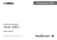 Yamaha WX-051 - Owners manual 